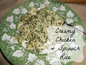 Creamy Spinach & Chicken Rice