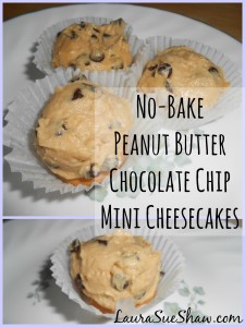 No-Bake Peanut Butter Chocolate Chip Mini Cheesecakes
