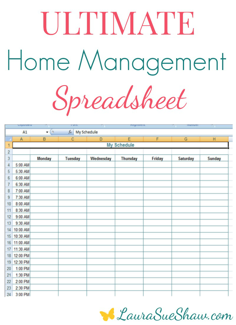 Home Management Spreadsheet to Organize On-The-Go