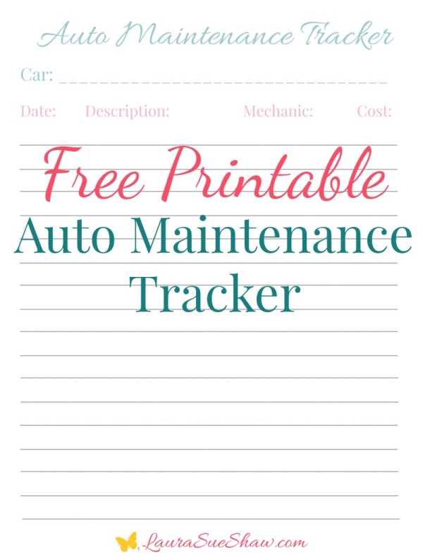 Free Printable Car Maintenance Tracker