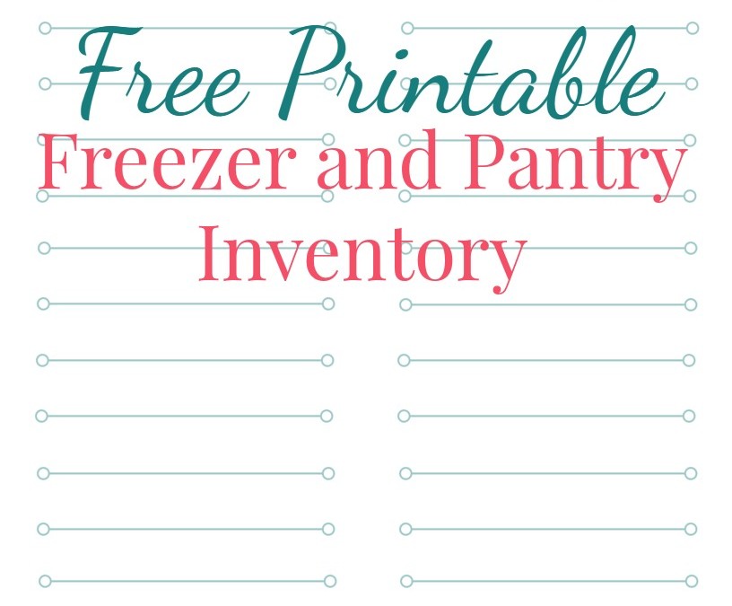 Free Printable Freezer and Pantry Inventory List
