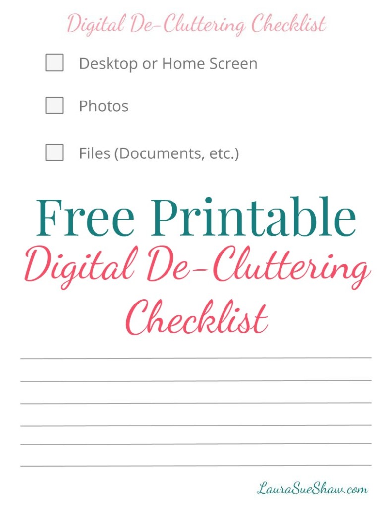 Digital DeClutter Checklist