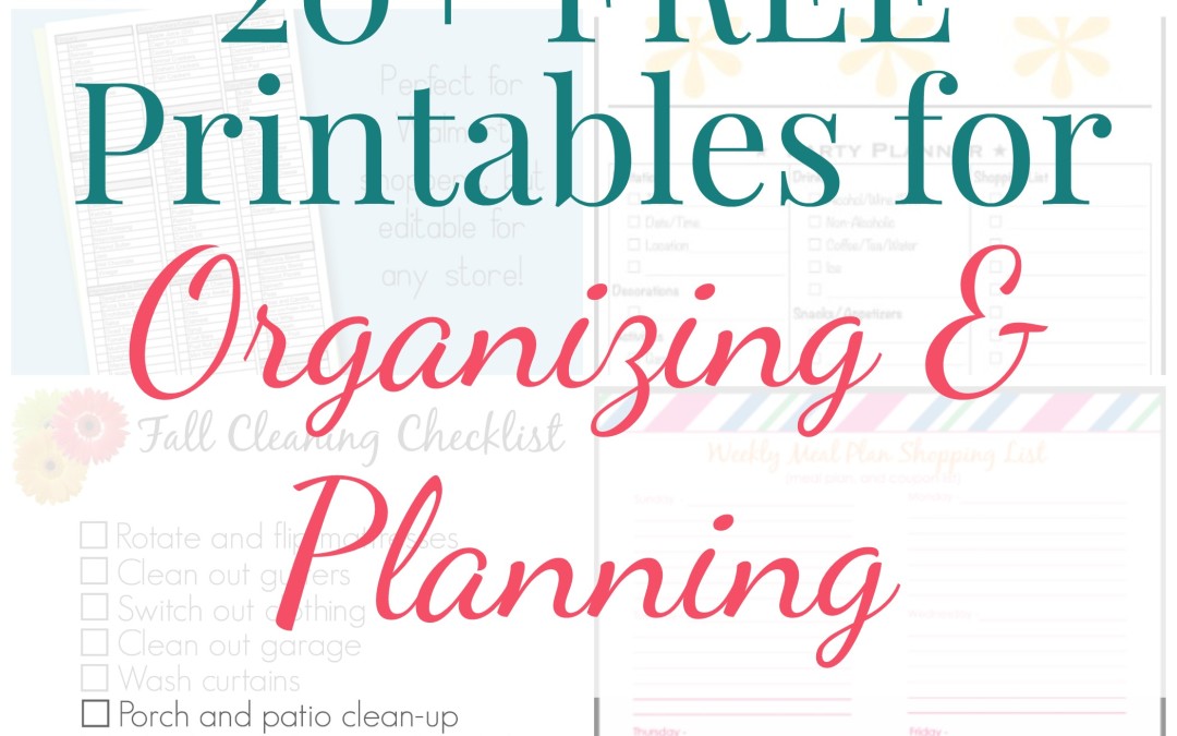 20+ Free Printables for Organizing & Planning