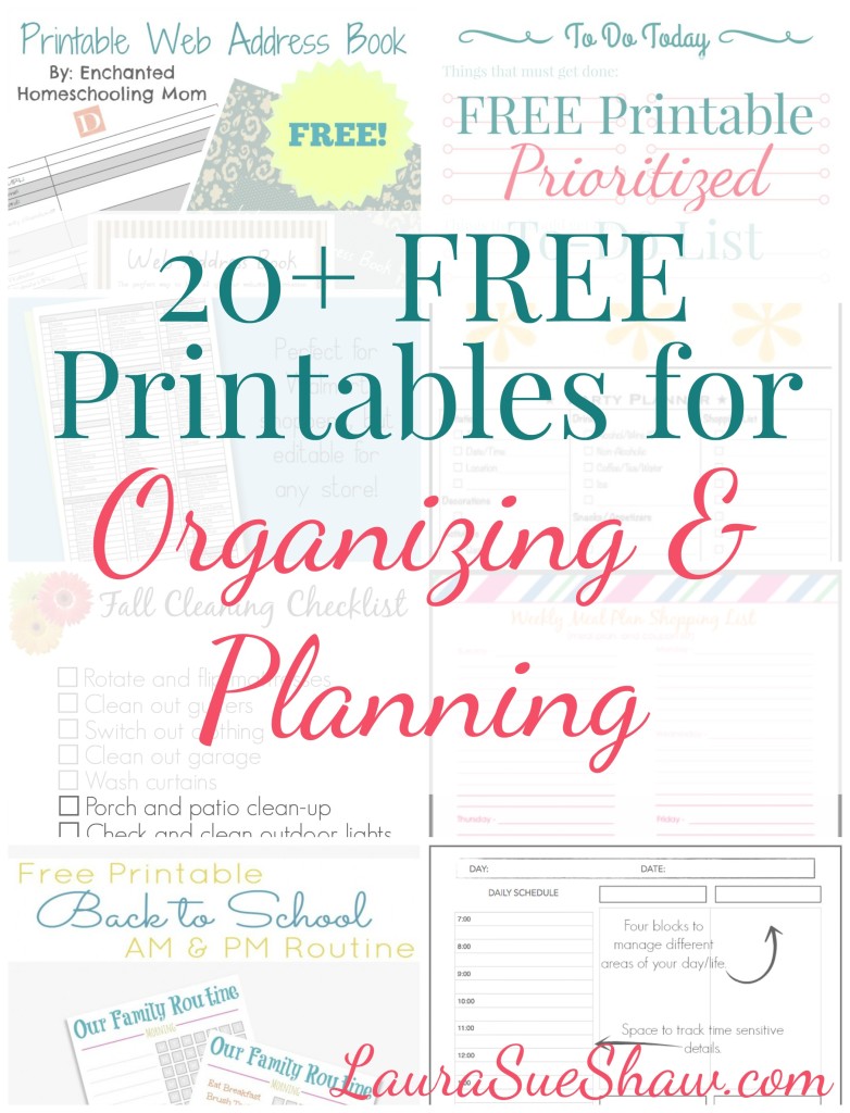 20+ Free Printables for Organizing & Planning
