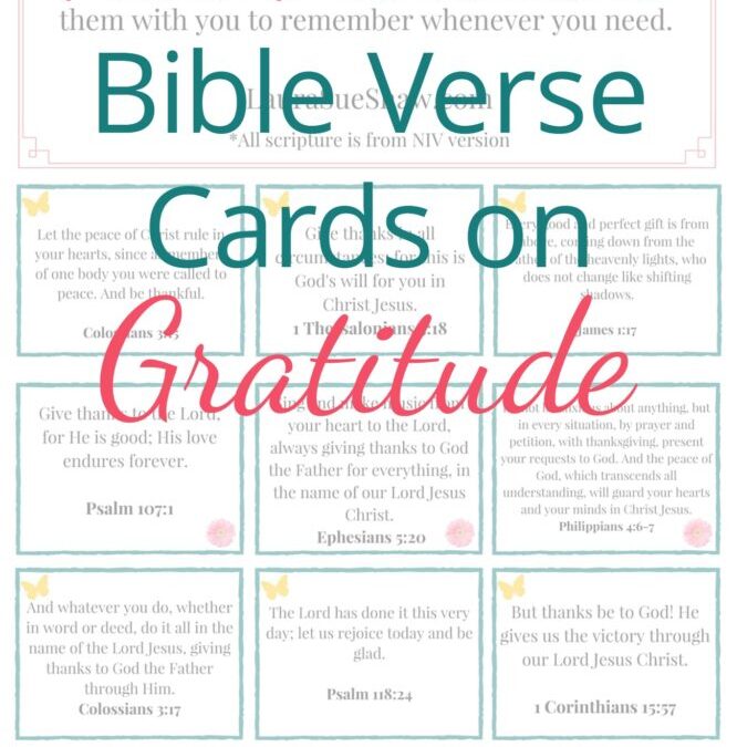 Free Printable Bible Verse Cards on Gratitude